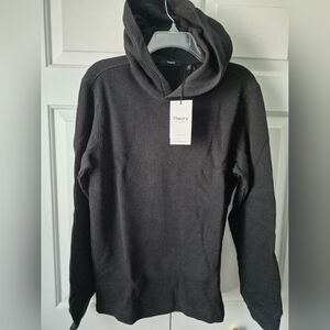 Theory Men's Charcoal Black Hooded Sweater